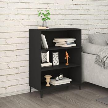 Aparador negro de madera contrachapada 69,5x32,5x90 cm