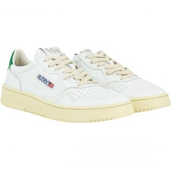 Autry Medalist LL20 Vintage Leather Sneakers - White/Green for Men