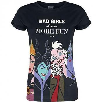 Disney Villains Bad Girls Mujer Camiseta Negro L 100% algodón Regular