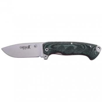 Navaja de Supervivencia CARTAGO J&V - Mango Micarta Verde - 10 Cms Hoja - Funda Cordura Incluida