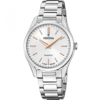 Festina Mademoiselle F20583/1 Ladies Steel Watch with Silver Dial and Zirconia Accents