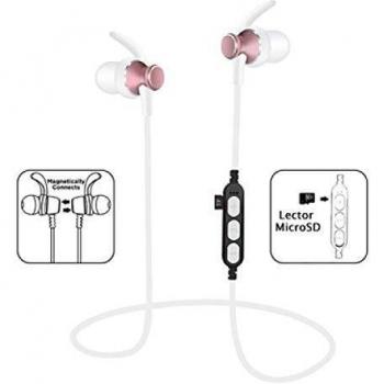 PLATINET IN-Ear Bluetooth V4.2 + Auriculares Deportivos microSD + Mic PM1060 Rosa