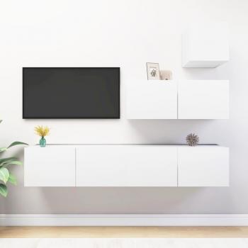 Set de muebles de salón TV 4 piezas madera contrachapada 80 x 30 x 30 cm