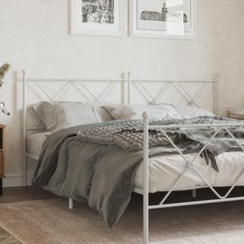 Cabecero de metal blanco de 180 cm Vidaxl