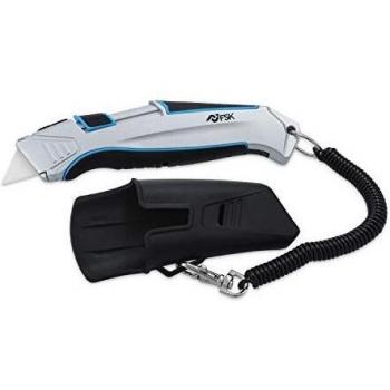 Cúter de seguridad cerámico auto-retráctil Ferrestock con cuerpo de aluminio y sistema de bloqueo FSKTWC001