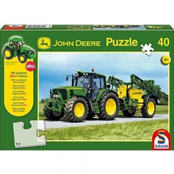 Schmidt Spiele John Deere: Tractor 6630 con Pulverizador - Puzzle de 40 piezas