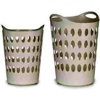 TU TENDENCIA ÚNICA Cesto redondo de Plástico para Ropa Sucia. 50 Litros de Capacidad. Lleva Asas. Cesto para la Colada