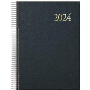 Agenda Anual Segovia 14x20cm Espiral Día Página Color Negro Catalán Dohe 12735-2024