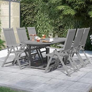 7-Piece Solid Acacia Wood Garden Dining Set