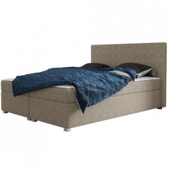 Cama Continental Memphis 137 Doble Tapiz Marrón Claro 140x200 cm con Somieres 145x207x107 cm