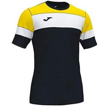 Joma Crew IV Camisetas Equip. M/C, Hombre, Negro/Amarillo, 2XL