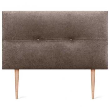 Cabecero Tapizado Aqualine de Polipiel o Tela Marrón 95x105cm con Patas para Camas 70/80/90