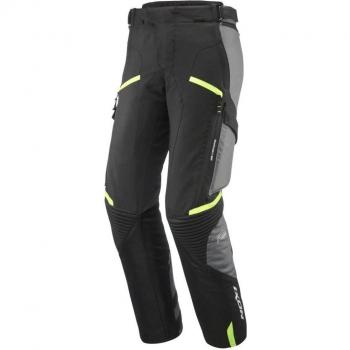 Ixon Pantalones de Moto Midgard PT MC Gris-Negro-Amarillo Brillante - Pantalones textiles impermeables para motocicletas en color Negro, Gris y Amarillo, talla L