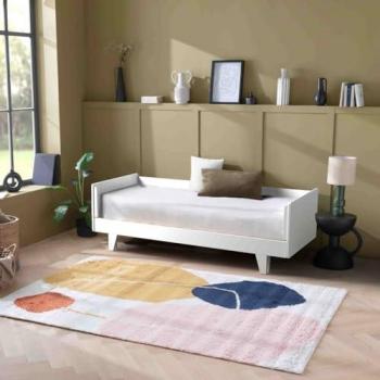 Cama Nido Infantil de Madera Maciza Blanca 80x200 cm con Estructura Gigogne