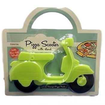 Eddingtons 730010 Verde Lambretta Vespa Scooter Pizza Cutter, plástico, acero inoxidable