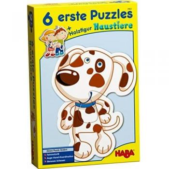 Haba-3902 6 Primeros Puzzles – Animales doméstico Puzle Infantil, Multicolor