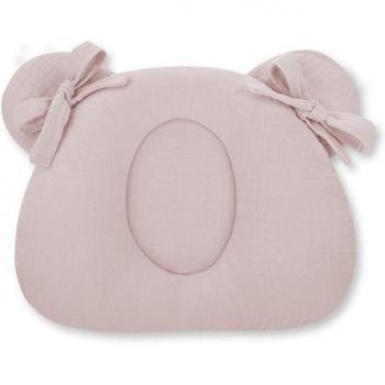 Almohada Cojín Plagiocefalia Bebés Muselina Natural - Previene Plagiocefalia - Diseño Cabeza de Oso - Certificado Oeko-Tex Standard 100 - 25x30 cm - 100
