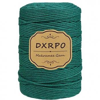 DXRPO Hilo Macrame 3mmx300m, Cuerda Macrame de Algodón Suave de 4 Hilos, Usado Para Macrame Pared, Macrame Cortinas, Macrame Colgante, Decoracion Paredes de Dormitorio y Boda Decoracion