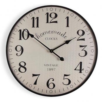 Reloj de Pared Decorativo Versa Edsom, 60 cm, Madera y Metal, Medidas (Al x l x An) 60 x 4,5 x 60 cm