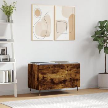 Mueble discos de madera contrachapada roble ahumado 74,5x38x48 cm