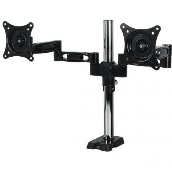 ARCTIC Z2 – Brazo de soporte para dos monitores de 13 a 27” y máximo 10 Kg de peso, hub para 4 puertos USB, rotación 360º, ajuste fácil - Negro