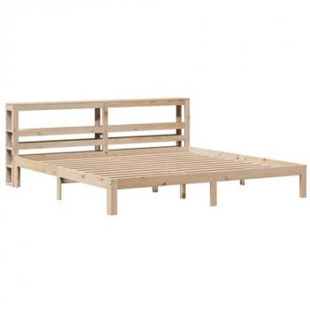 Estructura de cama redonda con cabecero 180x200 cm en pino macizo