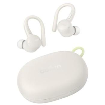 Auriculares Belkin SoundForm ActiveFit Inalámbricos y Alámbricos con Cancelación Activa de Ruido (ANC), 36h, Bluetooth, USB Tipo-C, Color Crema