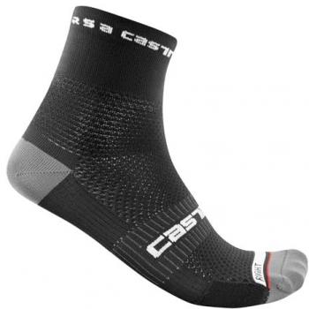 Calcetines Castelli Pro 9 Rosso Corsa Negros Unisex - Talla S/M