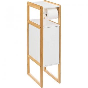 Dispensador de papel higiénico con cinco portarrollos y reserva para puerta, color blanco, marca Natureo