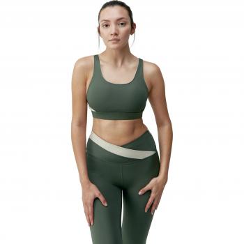 Top Deportivo Mujer Born Living Yoga Duo Soporte Medio Verde/Beige S