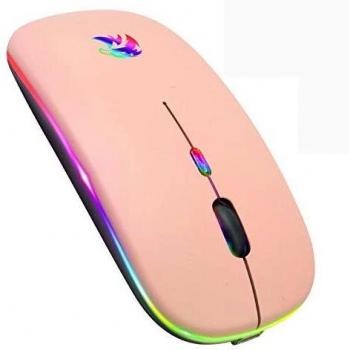 BAIBAO Ratón Inalámbrico Bluetooth 5.1/3.0, Mouse Recargable 2.4G Portátil Óptico Móvil Oficina Bluetooth 3.0 Ratón con USB y Type C Receptor, 3 dpi Ajustables para iPad, PC, Tablet, Windows, Android