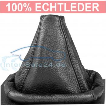 Intersale L&P A0024 Funda Saco Cuero Piel Genuina Negro con Costura Negra de Palanca de Cambios Cambio Velocidad velocidades Marchas Saco de conmutación