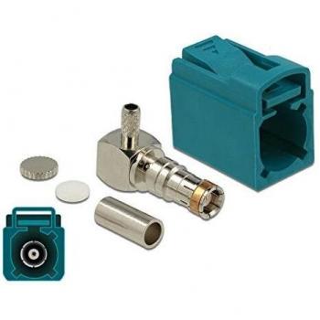 Conector hembra FAKRA Z 90° para crimpado y antennacable