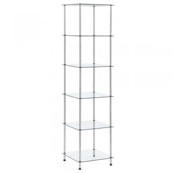 vidaXL 6-Tier Shelf Transparent 40x40x160 cm Tempered Glass