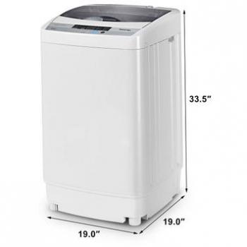 Costway 19 in. W 1.34 cu. ft. Smart Portable Top Load Washing Machine Spin Compact Washer in Grey