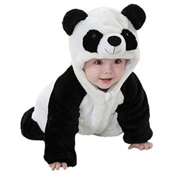 Ruiying Mameluco Pelele Bebé Niños Niñas de primavera y otoño Franela Traje de animales Panda
