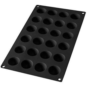 Lékué Molde Mini Semiesfera con 24 Cavidades, Silicona, Negro