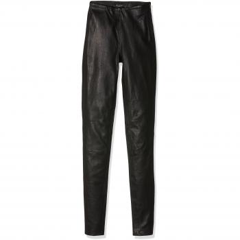 SELECTED FEMME SFSYLVIA MW STRETCH LEATHER LEGGIN NOOS, Pantalones Mujer, Negro