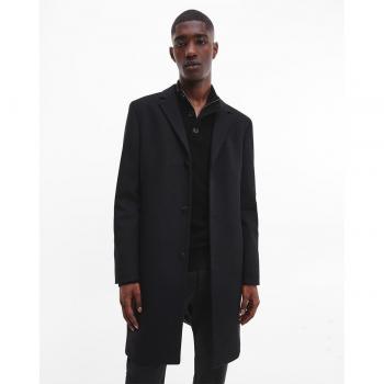 Calvin Klein Men's Dress Long Coat Recycled Black