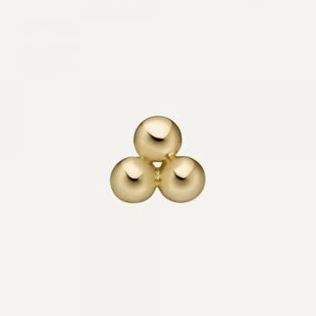 Pendiente Piercing Zion de Plata de Ley 925 con Baño de Oro Amarillo 18K y Cierre a Presión para Mujer