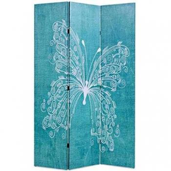 vidaXL Biombo Divisor Plegable 120x170 cm Mariposa Azul Separador de Espacios