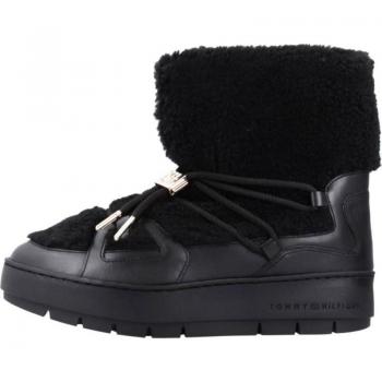 Botines Mujer Tommy Hilfiger Modelo Tommy Teddy Snowboot Color Negro BDS