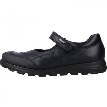 Zapato colegial mercedita niña Pablosky 334220 de piel en color azul marino con cierre de velcro y puntera reforzada