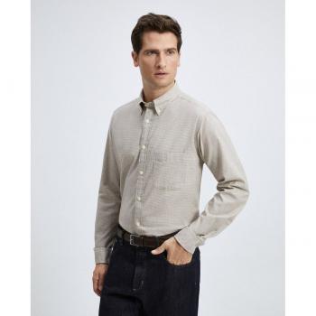 Emidio Tucci - Camisa sport pata de gallo de invierno Classic Fit de hombre