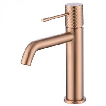 Monomando lavabo Génova oro rosa cepillado IMEX BDG053-1ORC
