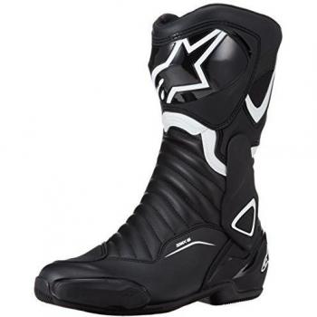 Alpinestars SMX-6 V2 Black/White Racing Boots - Antistatic, Oil & Fuel Resistant Sole