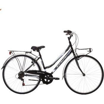 Bikevolution - Bicicleta urbana para mujer, ruedas de 28 pulgadas, 6 velocidades, negro