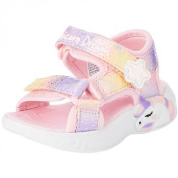 Sandalia Abierta Skechers Niña Unicornio con Luces y Aplicación Brillante