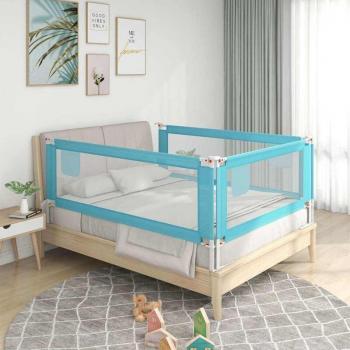 Barandilla de Seguridad para Cama Infantil Azul 140x25 cm en Tela