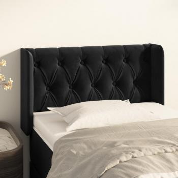 Cabecero de terciopelo negro 83x16x78/88 cm VidaXL